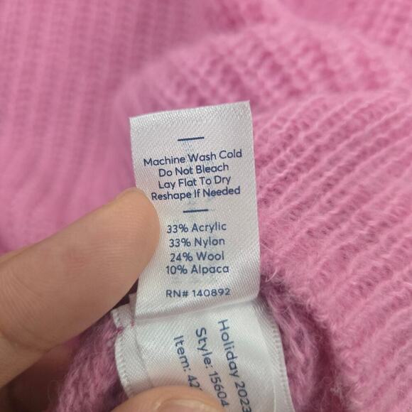 NEW Marine Layer Dream Yarn Pullover Sweater XS Pink Punch Wool Alpaca - Picture 13 of 13